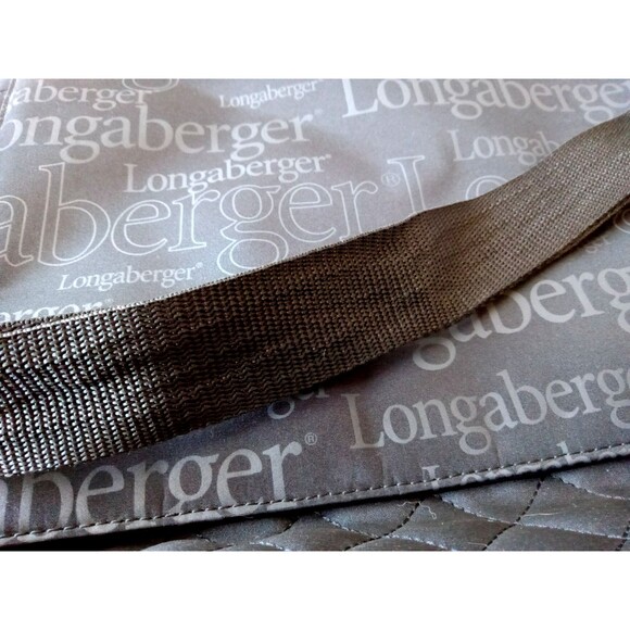 1990s-2000s Longaberger Black Logo Quilted Laptop Messenger Bag Adj Strap EUC - Picture 7 of 16